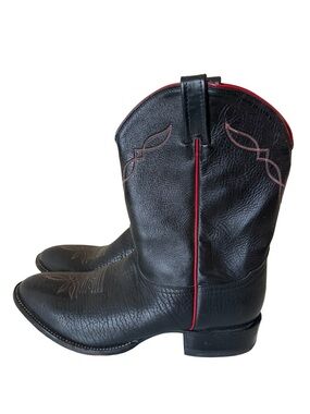 TONY LAMA style 2022 Black Bullhide Cowboy Western Boots Men's Size 13.5 E